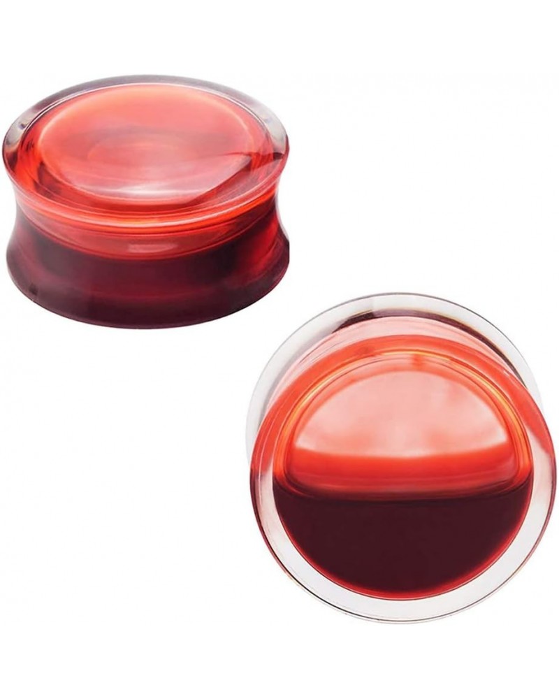 Red Liquid Blood Ear Plugs Acrylic Saddle Stretching Tunnels Expander Gauge 0g to 1 inch blood, 5/8"(16mm) $8.69 Body Jewelry