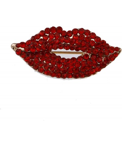 Lips Rhinestone Brooch Pin Women Jewelry Sweater Shawl Scarf Buckle Brooch Lapel Pin Red $3.89 Brooches & Pins