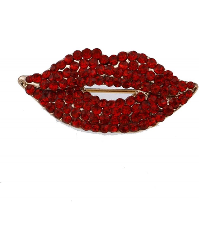 Lips Rhinestone Brooch Pin Women Jewelry Sweater Shawl Scarf Buckle Brooch Lapel Pin Red $3.89 Brooches & Pins