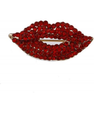 Lips Rhinestone Brooch Pin Women Jewelry Sweater Shawl Scarf Buckle Brooch Lapel Pin Red $3.89 Brooches & Pins