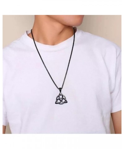 Celtic Knot Pendant Necklace Gold Silver Plated Unique Vintage Triangle Irish Good Luck Lightweight Triquetra Trinity Knot Ge...