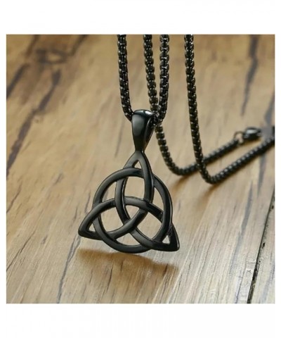 Celtic Knot Pendant Necklace Gold Silver Plated Unique Vintage Triangle Irish Good Luck Lightweight Triquetra Trinity Knot Ge...