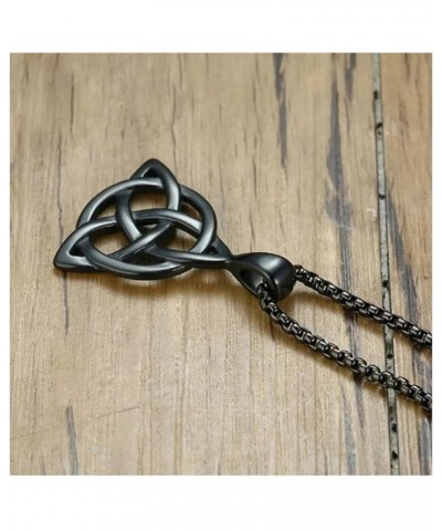 Celtic Knot Pendant Necklace Gold Silver Plated Unique Vintage Triangle Irish Good Luck Lightweight Triquetra Trinity Knot Ge...