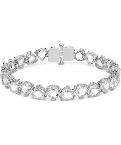 Millenia Crystal Jewelry Collection, Clear Trilliant & Pear Cut Crystals, Rhodium Tone Finish Bracelet - Trillinat Cut Crysta...