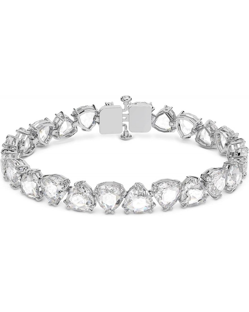 Millenia Crystal Jewelry Collection, Clear Trilliant & Pear Cut Crystals, Rhodium Tone Finish Bracelet - Trillinat Cut Crysta...