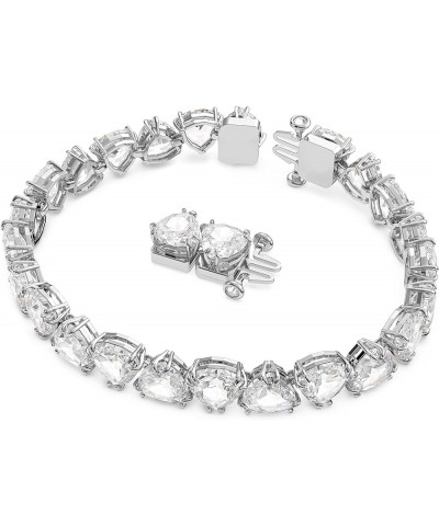 Millenia Crystal Jewelry Collection, Clear Trilliant & Pear Cut Crystals, Rhodium Tone Finish Bracelet - Trillinat Cut Crysta...