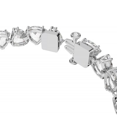 Millenia Crystal Jewelry Collection, Clear Trilliant & Pear Cut Crystals, Rhodium Tone Finish Bracelet - Trillinat Cut Crysta...