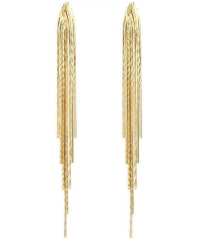 Trendy Gold Long Tassel Earrings Simple Chandelier Tassel Chain Dangle Drop Earrings Bridesmaid Wedding Party Jewelry for Wom...