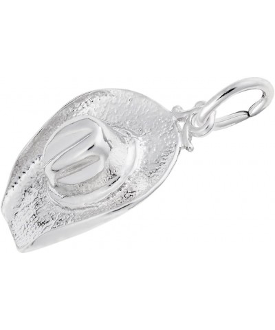 Cowboy Hat Charm, Charms for Bracelets and Necklaces White Gold $20.98 Bracelets