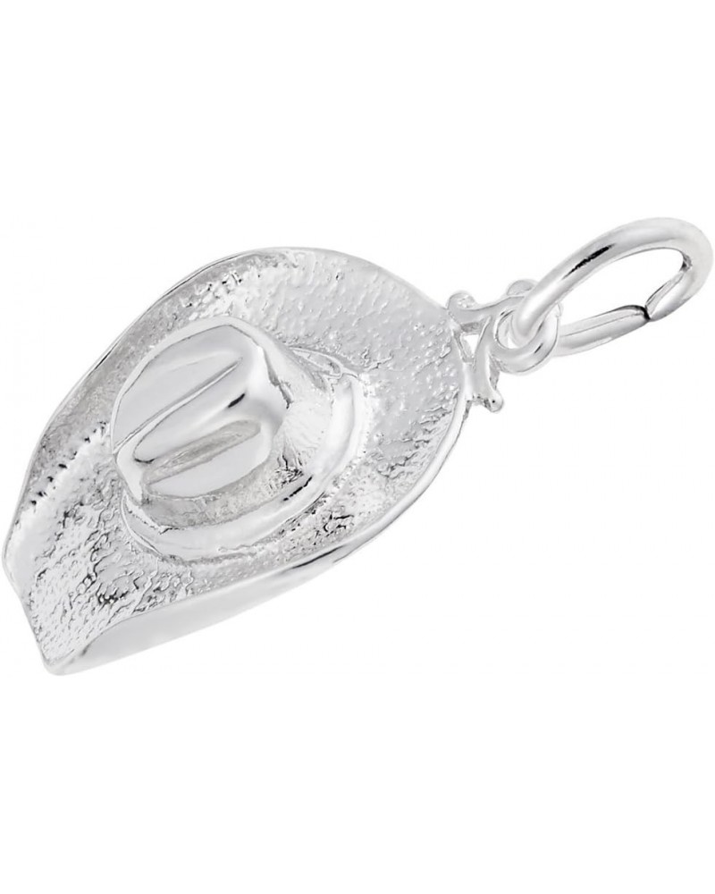 Cowboy Hat Charm, Charms for Bracelets and Necklaces White Gold $20.98 Bracelets