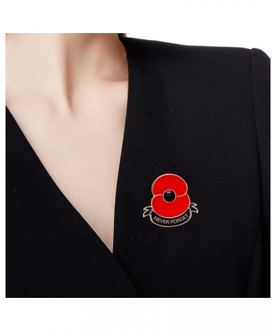 Red Poppy Flower Brooch Pins Memorial Day Gifts Veterans Day Remembrance Day Gift Badges Pins for Women Girls Remembrance Day...