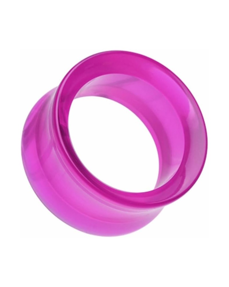 Basic Acrylic Double Flared Ear Gauge WildKlass Tunnel Plug (Sold as Pairs) 00 GA (10mm) Purple $9.68 Body Jewelry