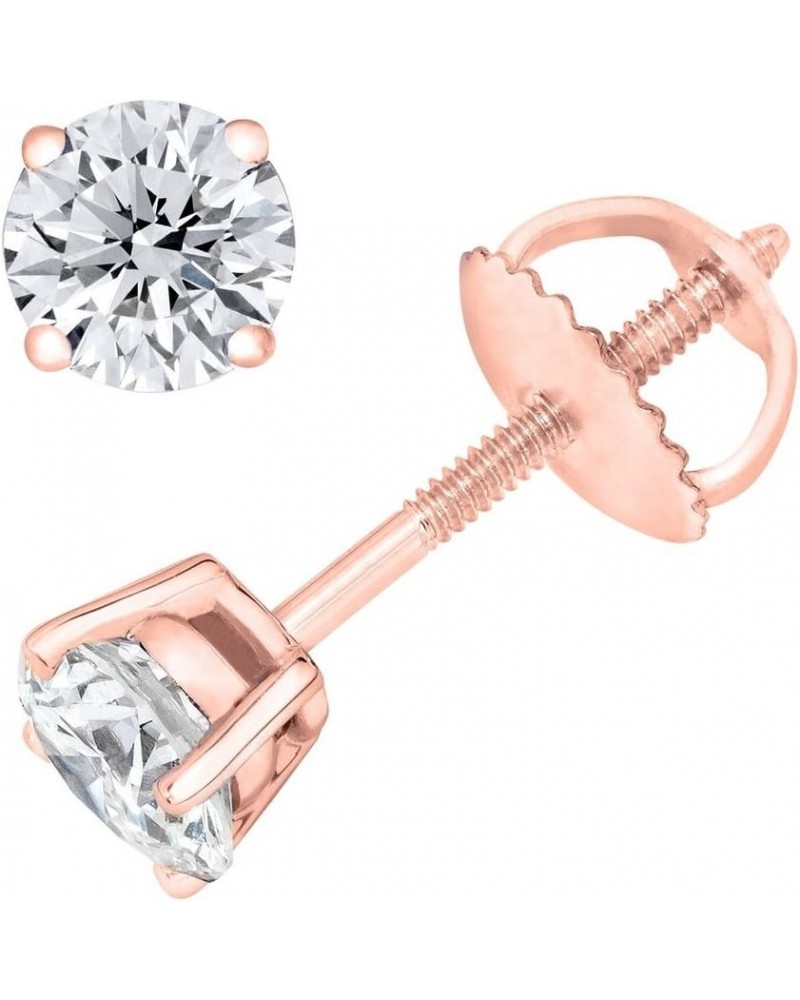 Round Diamond stud (IGI Certified 0.70 ct & up) Plus Quality ScrewBack 14K from 0.04ct - 2.00ct Rose Gold 0.65 carats $30.73 ...