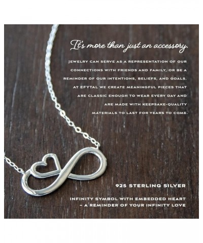 Valentines Day Gift for Girlfriend or Wife, 925 Sterling Silver Infinity and Heart Necklace For Her, I Love You Jewelry Gifts...