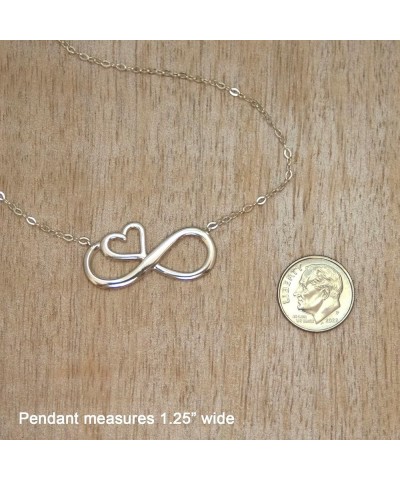 Valentines Day Gift for Girlfriend or Wife, 925 Sterling Silver Infinity and Heart Necklace For Her, I Love You Jewelry Gifts...