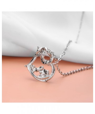 Plikin Mom Son necklace 925 Sterling Silver Heart Mother Daughter Necklace Women Necklace 3 $10.59 Necklaces