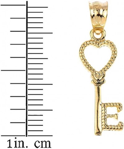 14k Yellow Gold Heart Key Initial Letter E Pendant Necklace 20.0 Inches $84.99 Necklaces