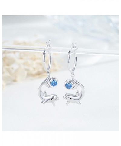 Turtle Dolphin Hedgehog Duck Dachshund Earrings 925 Silver Animal Hoop Earrings Starfish Earrings Animal Jewelry Gifts for Wo...