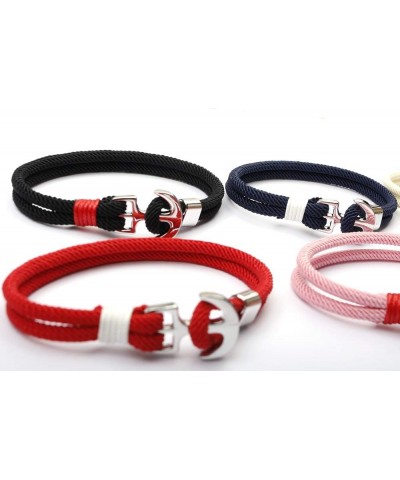 Unisex Milan Cord Rope Nautical Anchor Bracelet for Men and Women Black $7.40 Bracelets