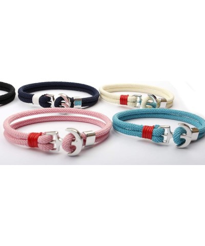 Unisex Milan Cord Rope Nautical Anchor Bracelet for Men and Women Black $7.40 Bracelets