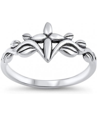 Oxidized Cross Vines Leaf Love Christian Ring Sterling Silver Band Sizes 4-10 $12.31 Rings