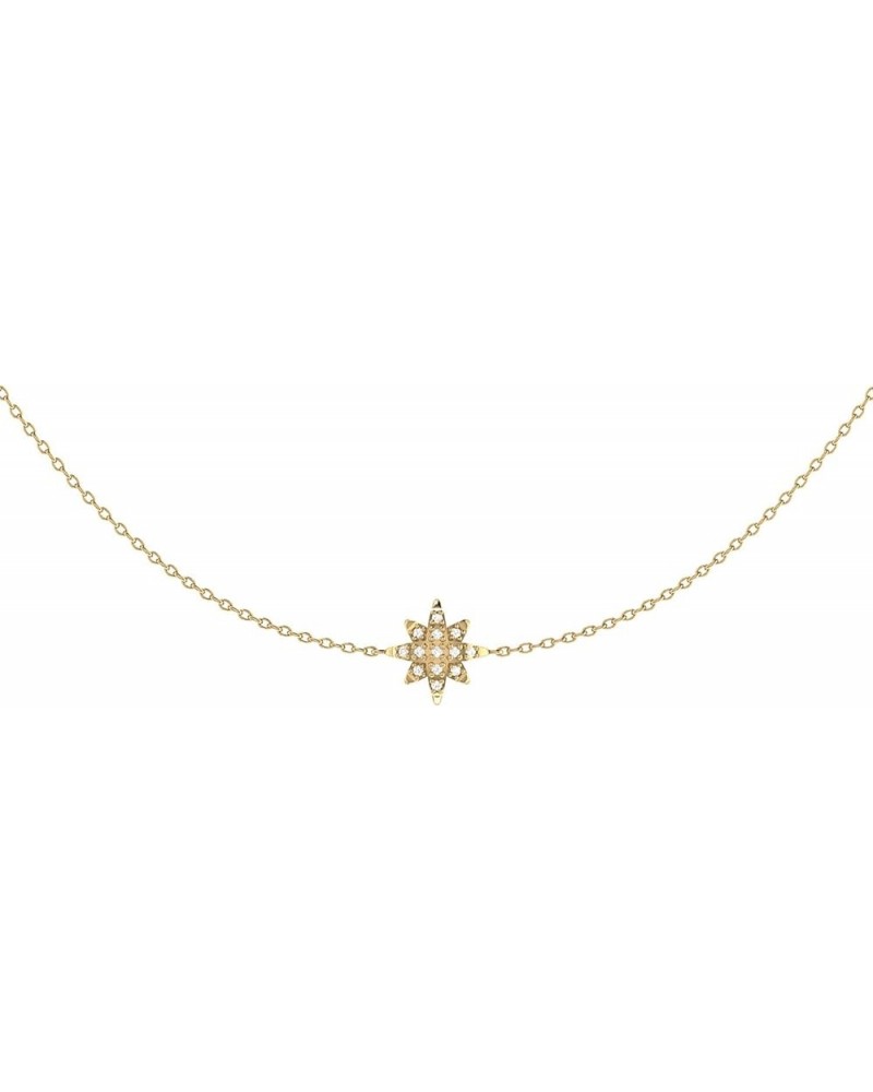 Round Cut Natural Diamond Pendant Necklace for Women in 14K Yellow Gold Plated On 925 Sterling Silver and Non Plated Sterling...