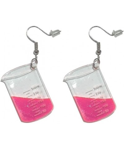 Lovely Bottle Dangle Earrings Acrylic Lightweight Transparent Measuring Cup Potion Bottle Funny Earrings for Women Girls Scie...