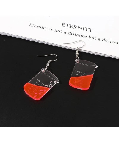 Lovely Bottle Dangle Earrings Acrylic Lightweight Transparent Measuring Cup Potion Bottle Funny Earrings for Women Girls Scie...