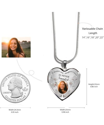 Personalized Memorial Photo Heart Necklace: Silver Customzied Your Own Picture Memory Snake Chain Pendant, Gift for Couples M...