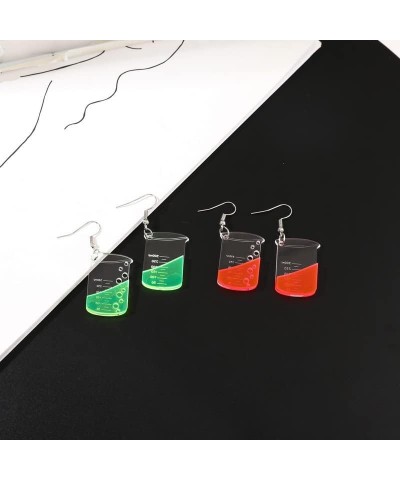 Lovely Bottle Dangle Earrings Acrylic Lightweight Transparent Measuring Cup Potion Bottle Funny Earrings for Women Girls Scie...