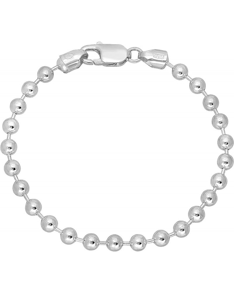 1mm-5mm Solid .925 Sterling Silver Ball Military Chain Necklace or Bracelet 7.0 Inches 5mm Bracelet $30.60 Necklaces