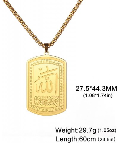 Allah Islam Muslim Pendant Necklace Allah Quran Verses Amulet Religious Jewelry for Women Men Gold/Card-A $9.89 Necklaces