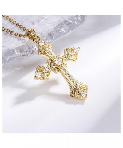 Diamond Cross Pendant Long Necklace for Women Jewelry 17 $7.79 Necklaces