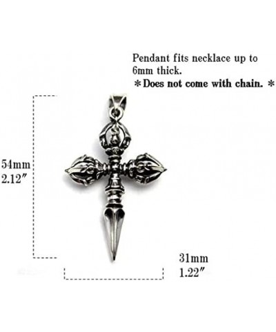 COSUMOSU Tibetan Buddhist Vajra Dorje Cross Amulet 925 sterling silver Pendant for Men Double Dorje Cross (box) $14.43 Pendants