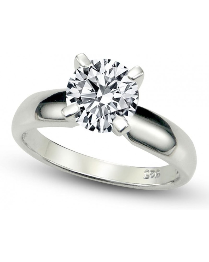 Sterling Silver Cubic Zirconia Solitaire 1.25 Carat tw Round Cut 4-Prong Set CZ Engagement Ring $8.36 Rings