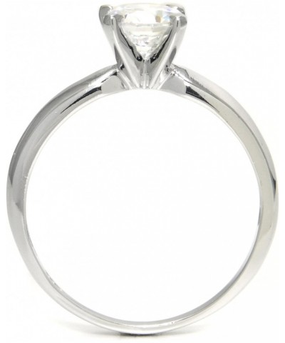 Sterling Silver Cubic Zirconia Solitaire 1.25 Carat tw Round Cut 4-Prong Set CZ Engagement Ring $8.36 Rings