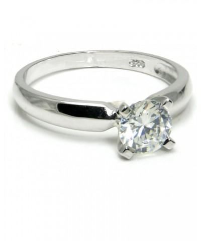 Sterling Silver Cubic Zirconia Solitaire 1.25 Carat tw Round Cut 4-Prong Set CZ Engagement Ring $8.36 Rings