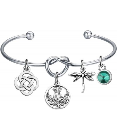 TV Show Inspired Jewelry Scottish Thistle Dragonfly Charm Love Knot Bracelet TV Show Fans Gift O-lander Knot BR $8.83 Bracelets