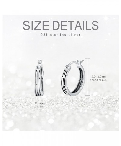 Sterling Silver Hoop Earrings Small Hoop Sun/Leaf/Triangle Huggie Earrings for Women Hypoallergenic Cross-Oxidizied $20.39 Ea...