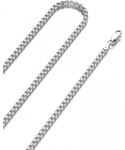 925 Sterling Silver Box Chain 2/3/4/5mm Necklace for Men Silver Link Chain for Women 16/18/20/22/24/26/30 Inches 26 3mm Silve...