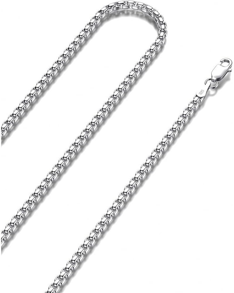 925 Sterling Silver Box Chain 2/3/4/5mm Necklace for Men Silver Link Chain for Women 16/18/20/22/24/26/30 Inches 26 3mm Silve...