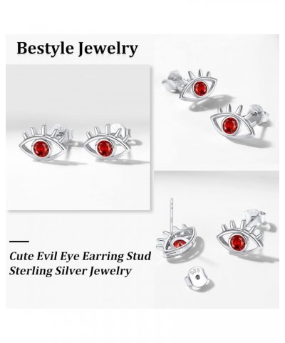 925 Sterling Silver Evil Eye Necklace for Women, Created Brilliant 12 Month Birthstone Necklace Dainty Cubic Zirconia Pendant...