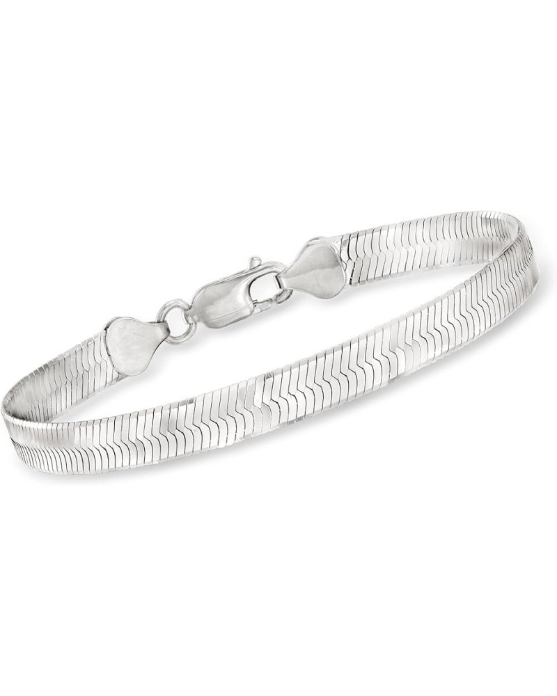 Italian 6mm Sterling Silver Herringbone Bracelet 7.0 Inches $32.64 Bracelets