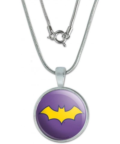 Batman Batgirl Logo 0.75" Pendant with Sterling Silver Plated Chain $8.31 Necklaces