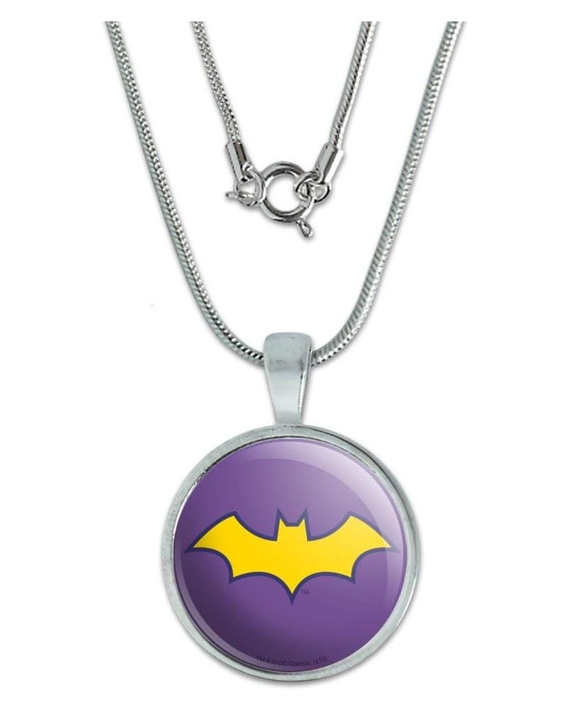 Batman Batgirl Logo 0.75" Pendant with Sterling Silver Plated Chain $8.31 Necklaces