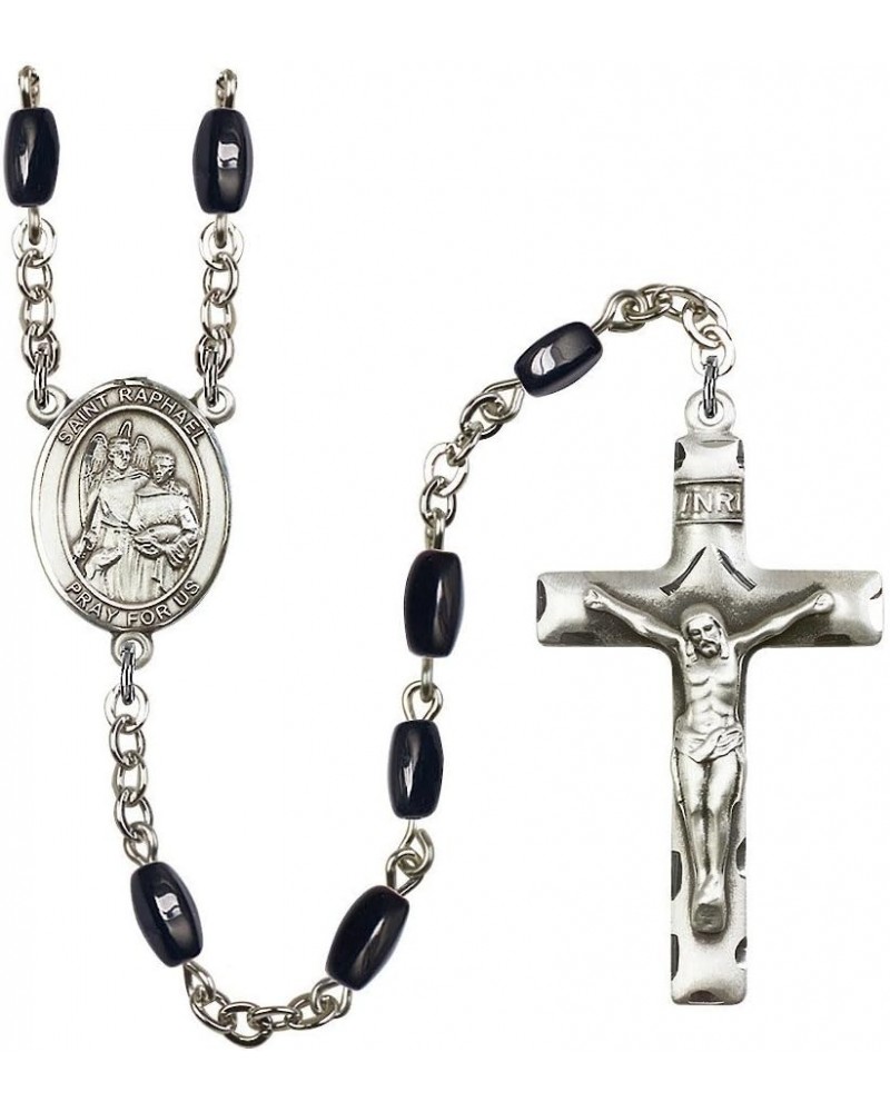 St. Raphael The Archangel Silver-Plated Rosary - Every Birth Month Color and More Black Onyx, 8x5mm Beads $48.63 Necklaces