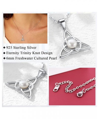 Celtic Knot Pendant Necklace Sterling Silver Irish Jewelry for Women Men Heart/Triangle Vintage/Cross Pendant Necklaces with ...