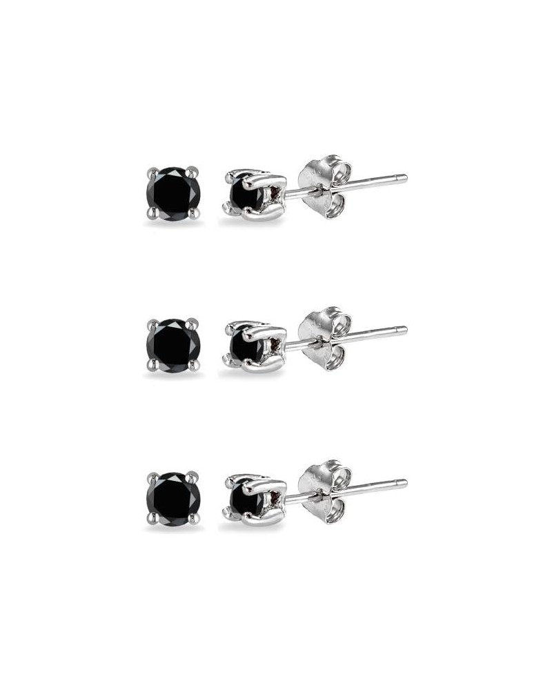 Stud Earrings for Women Sterling Silver Cubic Zirconia Round Stud Pierced Tiny Cartilage 2mm CZ Earring Studs for Men Teens G...