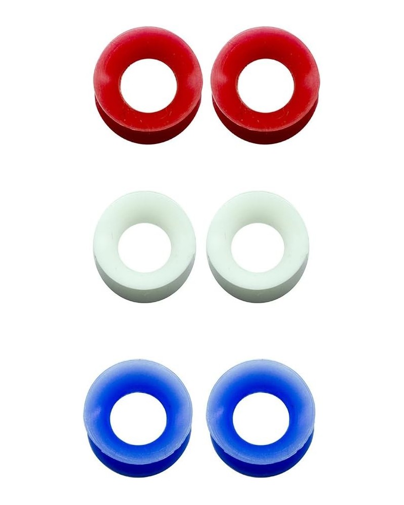 3 Pairs of Thin Silicone 2G-1/2 inch Glow in the Dark Flexible Ear Skin Tunnels Red/White/Blue 2G $6.88 Body Jewelry