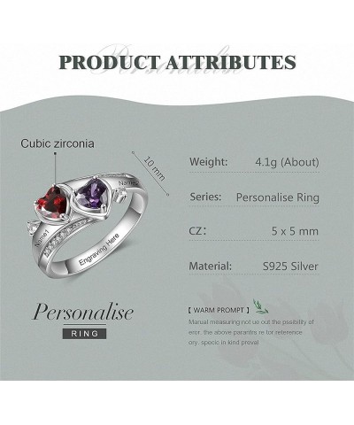 10K 14K 18K Solid Gold Name Ring for Women Personalized, Custom Promise Love Engraved Ring Bands with Birthstone Jewelry Gift...